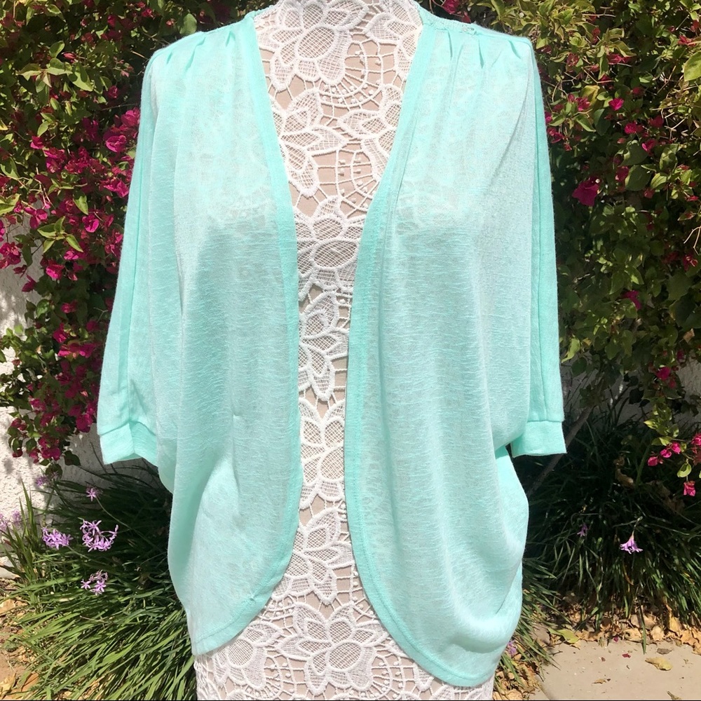 No Boundaries Light Weight Mint Cardigan
